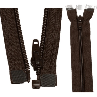 YKK Zips špirálový deliteľný tmavo hnedý 50 cm