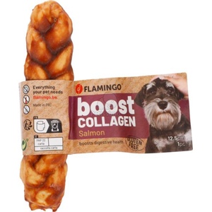 Flamingo Boost Collagen плетено лакомство за кучета - сьомга 40 бр