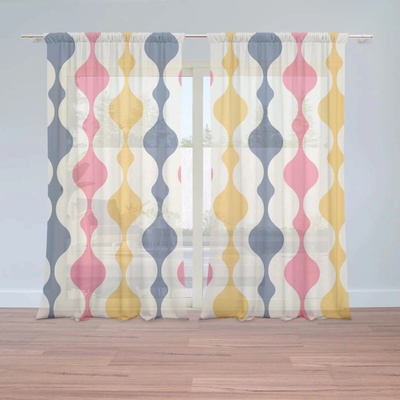 Sablio Záclony Barevné křivky: 2ks 150x250cm