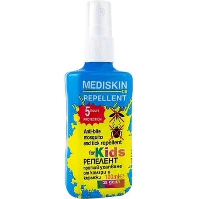 MEDISKIN РЕПЕЛЕНТ ПРОТИВ КОМАРИ И КЪРЛЕЖИ mediskin mdb 32 100мл ЗА ДЕЦА (mdb32)