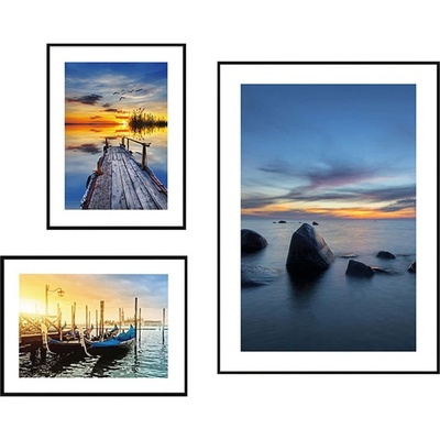 knor Картини в комплект 3 бр. Seaside Sunset - knor (ZEST001DB1X50X70+2X30X40L15,18,002)