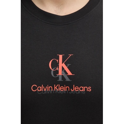 Calvin Klein Jeans Памучна тениска Calvin Klein Jeans в черно с принт J30J327469 (J30J327469)