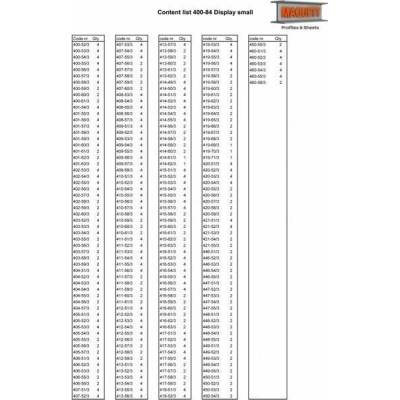 Raboesch prodejní displej s 235 druhy profilů 330mm