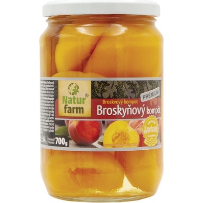 Natur Farm Prémium broskvový kompot 700 g – Zboží Dáma