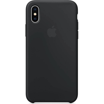 Apple Silicone Case - оригинален силиконов кейс за iPhone XS, iPhone X (черен)