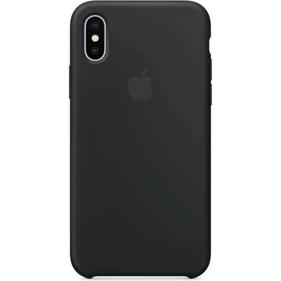 Apple Silicone Case - оригинален силиконов кейс за iPhone XS, iPhone X (черен)