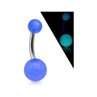 Šperky4U fosforeskující piercing do pupíku titan TIT1003-B