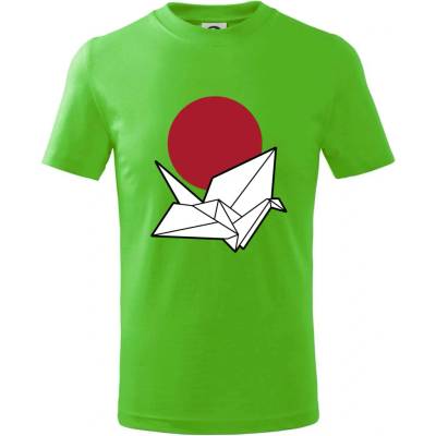 Japan culture origami tričko detské Apple Green