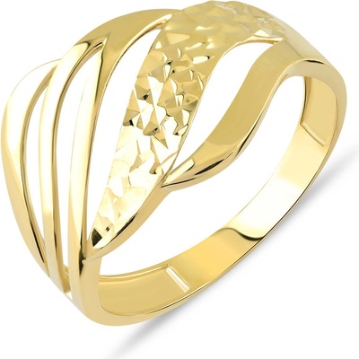 Lillian Vassago Zdobený prsten s gravírem, žluté zlato LLV85 GR025