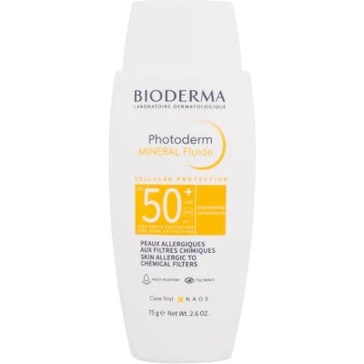 BIODERMA Photoderm Mineral Fluide SPF50+ водоустойчив минерален слънцезащитен флуид за лице 75 ml унисекс