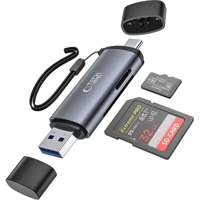 Tech-protect ČÍTAČKA KARIET TECH-PROTECT ULTRABOOST SD & MICRO SD ŠEDÁ