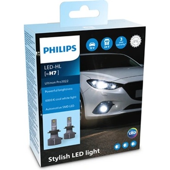 Philips Крушка, LED, фар за дълги светлини PHILIPS H7, 12/24V, 20W, 6000K, 1800lm, 2 бр