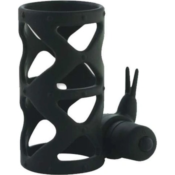 XMS Пенис ринг с вибрации и клиторен стимулатор "slender black" 8 см