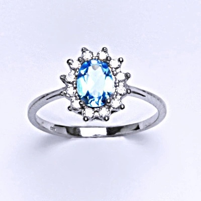 Čištín stříbrný Kate přírodní topaz swiss čiré zirkony T 1480