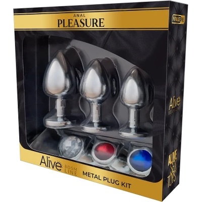 Live 3 броя метални разширители с кристали Anal Pleasure