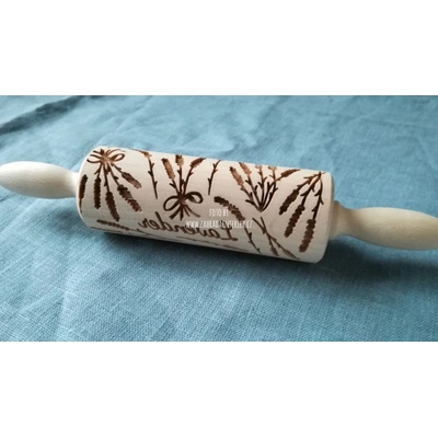 ArtWoodenCorner Dřevěný váleček se vzorem 22 cm Levandule