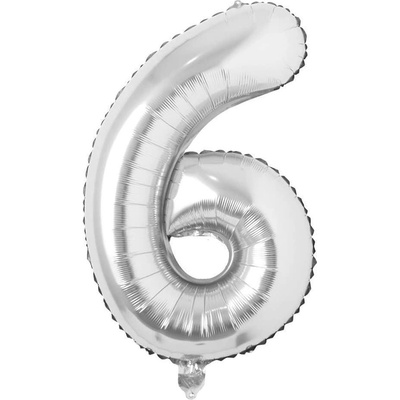 DAALO Nafukovací balónky čísla maxi stříbrné 6