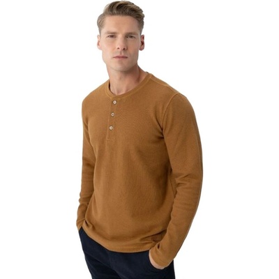 Volcano pánské triko s dlouhým rukávem -L-AZUX-102-BEIGE