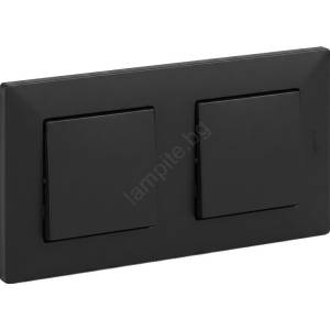 Legrand - Двоен еднополюсен ключ № 1 с рамка NILOE STEP черен (LR0038A)