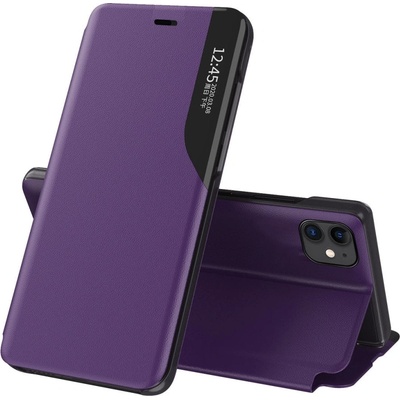 HQWear Елегантен кожен кейс-тефтерче Eco Leather View за Apple iPhone 13 Pro Max, Лилав (9145576231098)