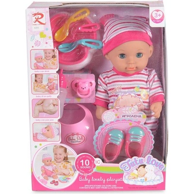 Moni Кукла 31cm пишкаща с обувки и лигавник 8261 (3800146265878)