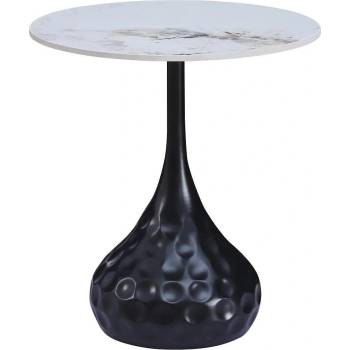 Холна маса Nova бял мрамор и черен