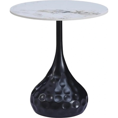 Холна маса Nova бял мрамор и черен