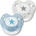 Baby-Nova Силиконова залъгалка Baby Nova Slimeline - 2 броя, бяла и синя (25225)