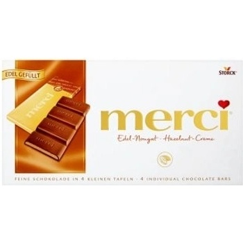 Storck Merci Mléčná čokoláda plněná lískooříškovým krémem 112 g