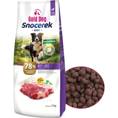 Gold Dog Snocerek Sensitive pro ovčáka hovězí rýže 12 kg