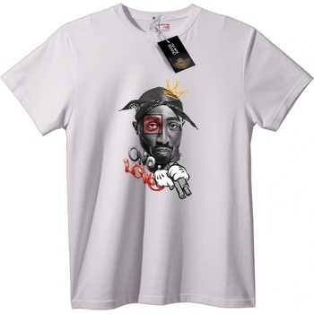 NOONEBRAND 2 PAC Тениска с корона, любов и пушка - 4XL, White