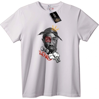 NOONEBRAND 2 PAC Тениска с корона, любов и пушка - 4XL, White