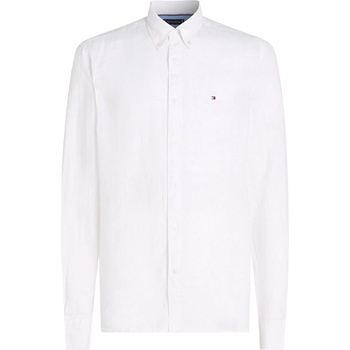 Tommy Hilfiger Риза Tommy Hilfiger Men's Pigment Dyed Long-Sleeve Plain Shirt - Optic White