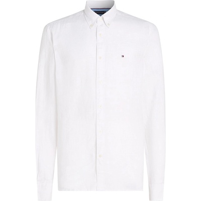 Tommy Hilfiger Риза Tommy Hilfiger Men's Pigment Dyed Long-Sleeve Plain Shirt - Optic White