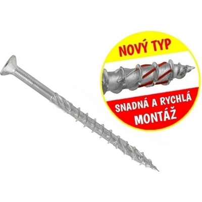 Konstrukční vrut do dřeva KLIMAS 5x80 TORX zápustná hlava TX25 BÍLÝ Zn (200 ks v balení)