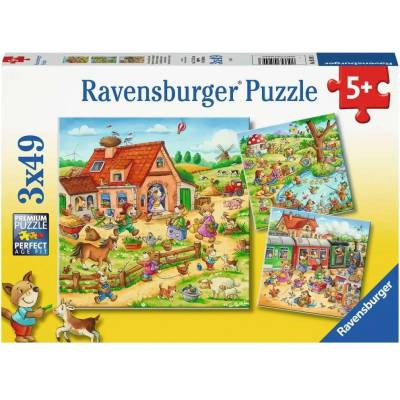 Ravensburger - Puzzle 3x49 Countryside holidays - 40 - 99 piese