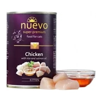 nuevo Chicken with rice and salmon oil KITTEN - пилешко с ориз и масло от сьомга за малки котенца до 1г 200gr