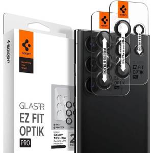 Spigen Протектор за Камерата на Samsung S23 Ultra, Spigen EZ Fit Optik Pro Glas. tR 2бр. , Черен (AGL05950)