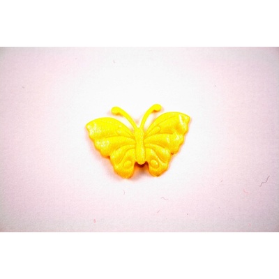 Našívacie záplaty - Saténový motýľ - viac farebných variantov - rozmer 2,5 cm x 3,5 cm Žltá