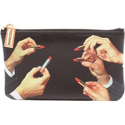 Seletti Козметична чантичка TOILETPAPER LIPSTICKS 15, 5 x 9, 5 cм, черна, Seletti (SLT02514)
