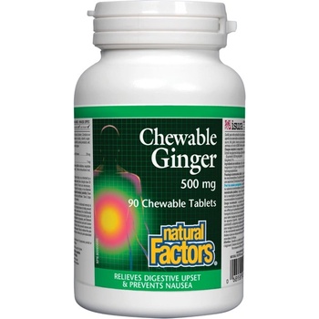 Image 1 of Natural Factors Chewable Ginger 500 mg [90 Дъвчащи таблетки]