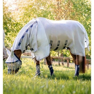Horseware Deka proti hmyzu Rambo Protector Plus s krkem silver navy white & beige – Zboží Dáma