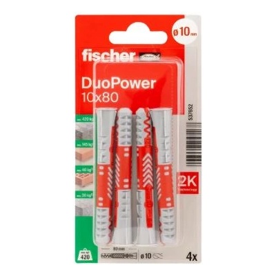 ДЮБЕЛ fischer 537652 duopower ф10х80мм УНИВЕРСАЛЕН 4бр (537652)