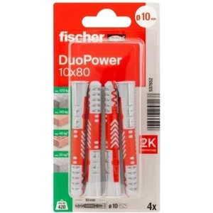  ДЮБЕЛ fischer 537652 duopower ф10х80мм УНИВЕРСАЛЕН 4бр (537652)