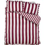 Catherine Lansfield Тъмнолилаво двойно спално бельо 220x230 cm Seersucker Frill Stripe - Catherine Lansfield (BD/61202/W/KQS/PLU)