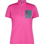CMP Дамска фланелка с къс ръкав за колоездене CMP Women's Breast Pocket T-Shirt Free Bike Cycling jersey - Magenta - размер 48 (EU) (156-2464-1018)