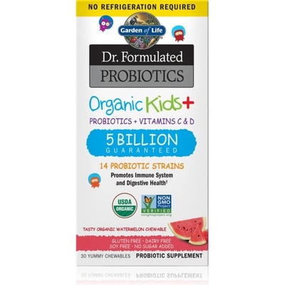 Garden of Life Dr. Formulated Organic Kids + Probiotics + Vitamin C & D watermelon 30 toboliek