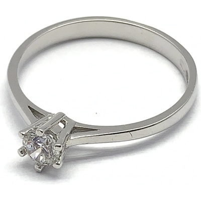 Diante Zlatý prsten s bílým kamenem 59628344