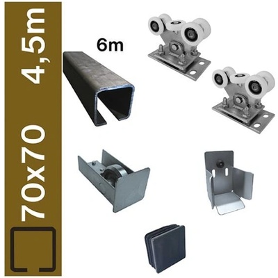 EKOfence Sada pre posuvnú bránu do 4,5m, Fe, NYLON, 70x70mm 12057