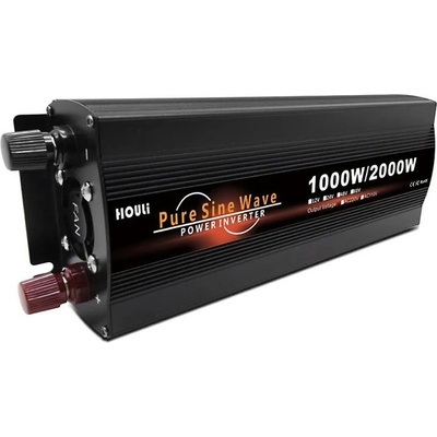 HOULI Power Inverter 12V/230V, 1000W/2000W, čistá sinusoida HPZD0010U